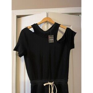 N:PHILANTHROPY NWT $188 off shoulder Black jumpsuit- size small